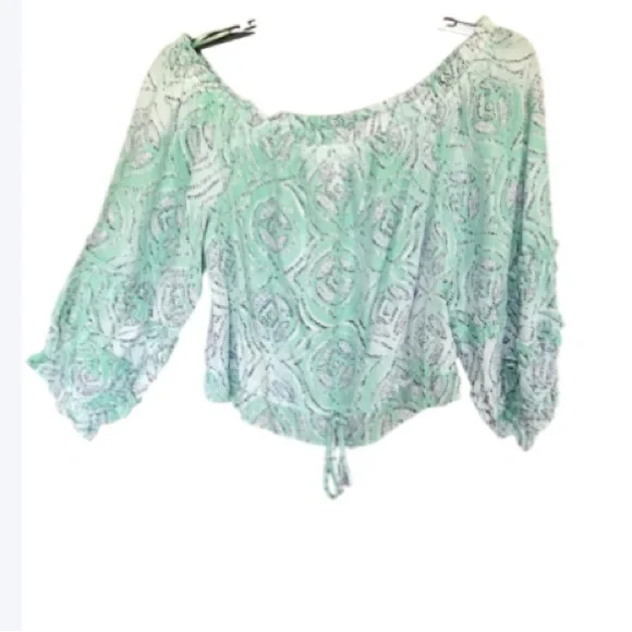 LC Lauren Conrad peasant boho vibe top casual printed cottagecore XXL - Picture 1 of 17